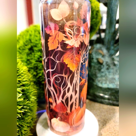 Pumpkin Archway 20oz Skinny Stainless Steel Tumbler - Fall Theme w/ Lid - Picture 7 of 9
